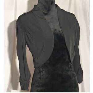 Lennie for NINA LEONARD, Black Over Jacket, Cropped, Small